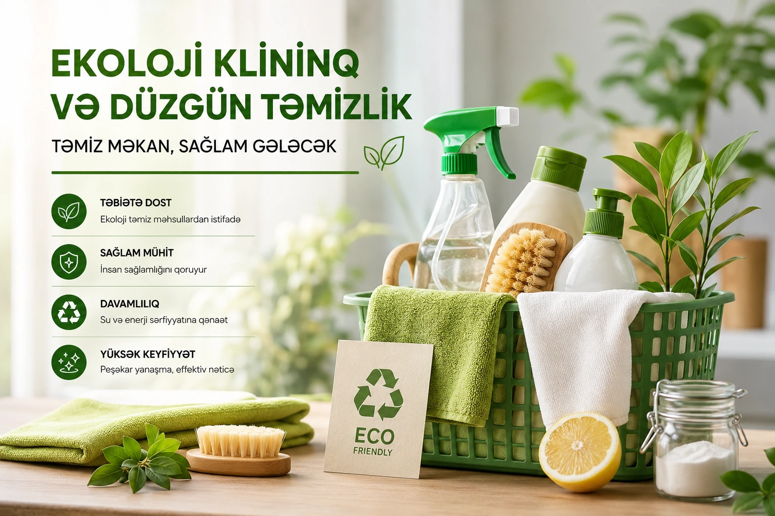 Ekoloji təmizlik və düzgün klininq metodları