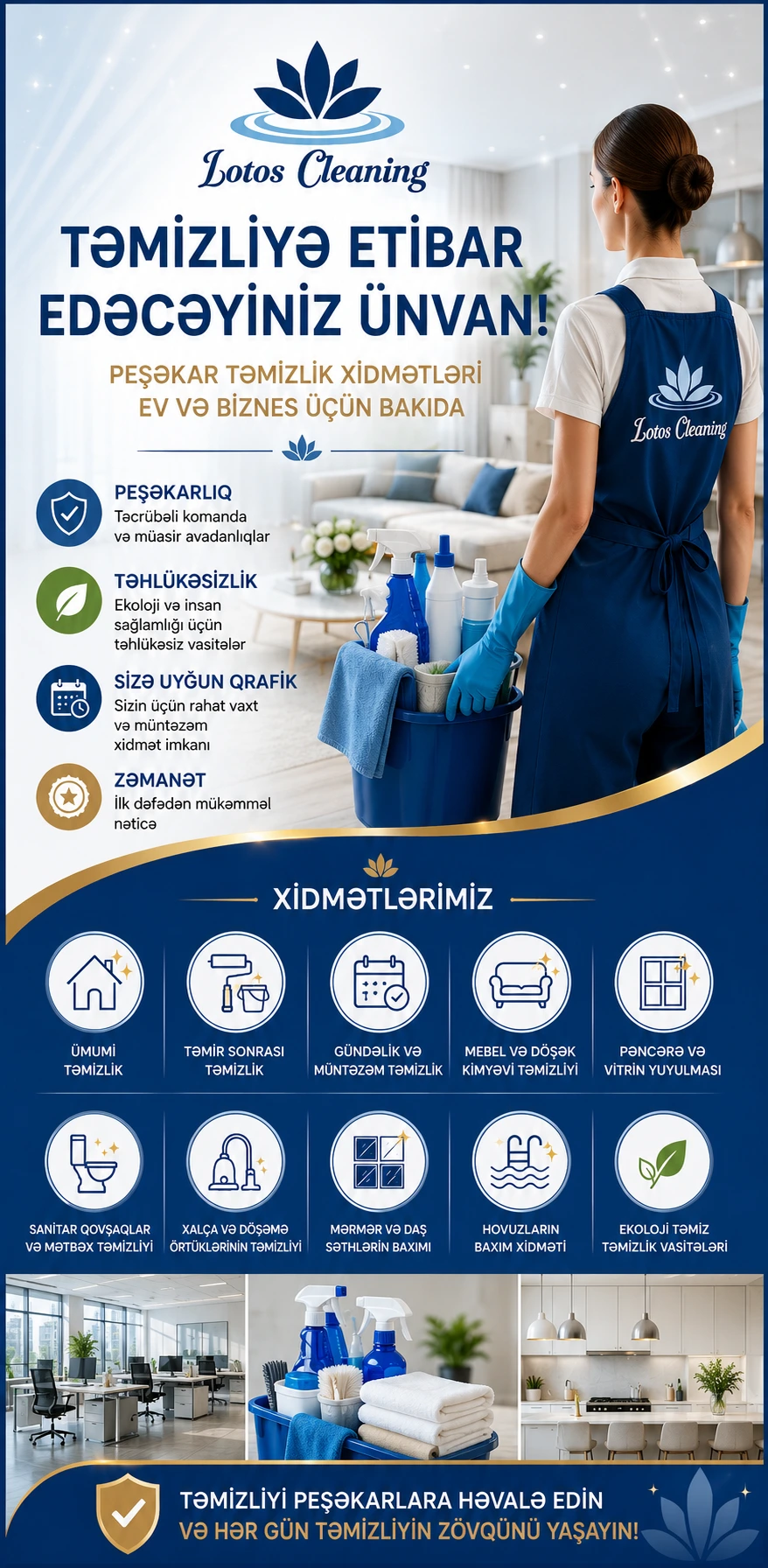 Bakıda peşəkar təmizlik xidmətləri
