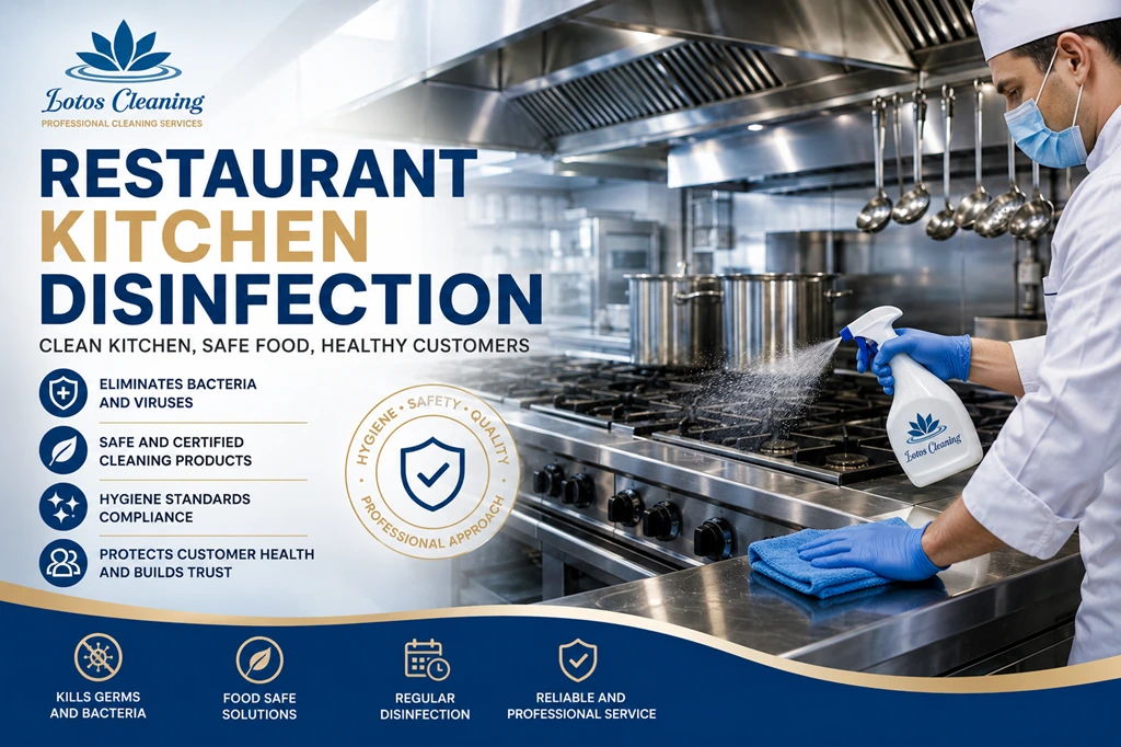 Restaurant kitchen disinfection and professional cleaning service