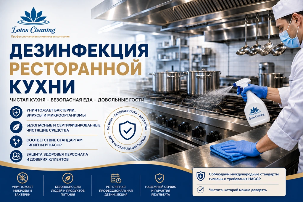Дезинфекция ресторанной кухни и профессиональная уборка